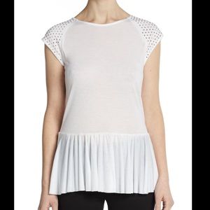 Rebecca Taylor rose gold studded peplum top small